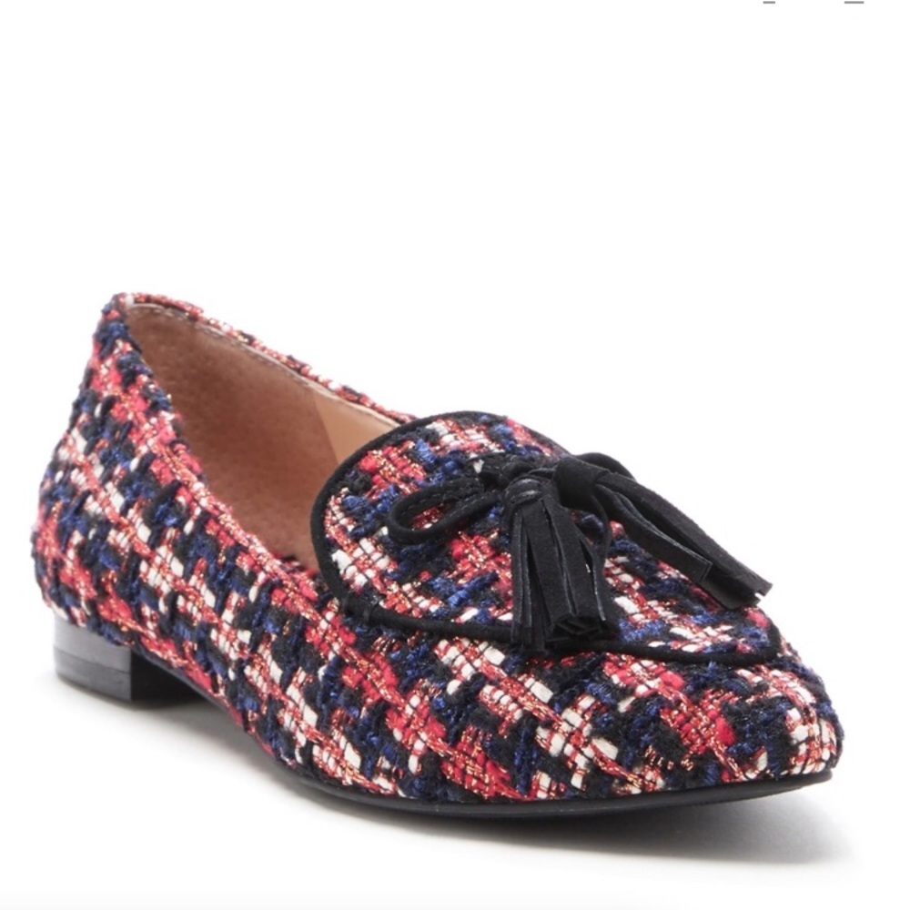 NEW Sole Society Tweed Hadlee Loafer Flat Size 8